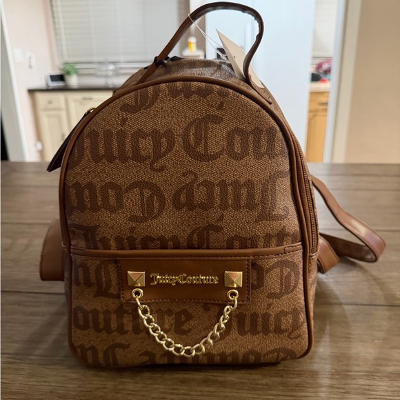 Juicy Couture Handbags - Juicy Couture Hang Around Mini Backpack Chestnut Chino Logo 11JCC5QJC-OGC NEW